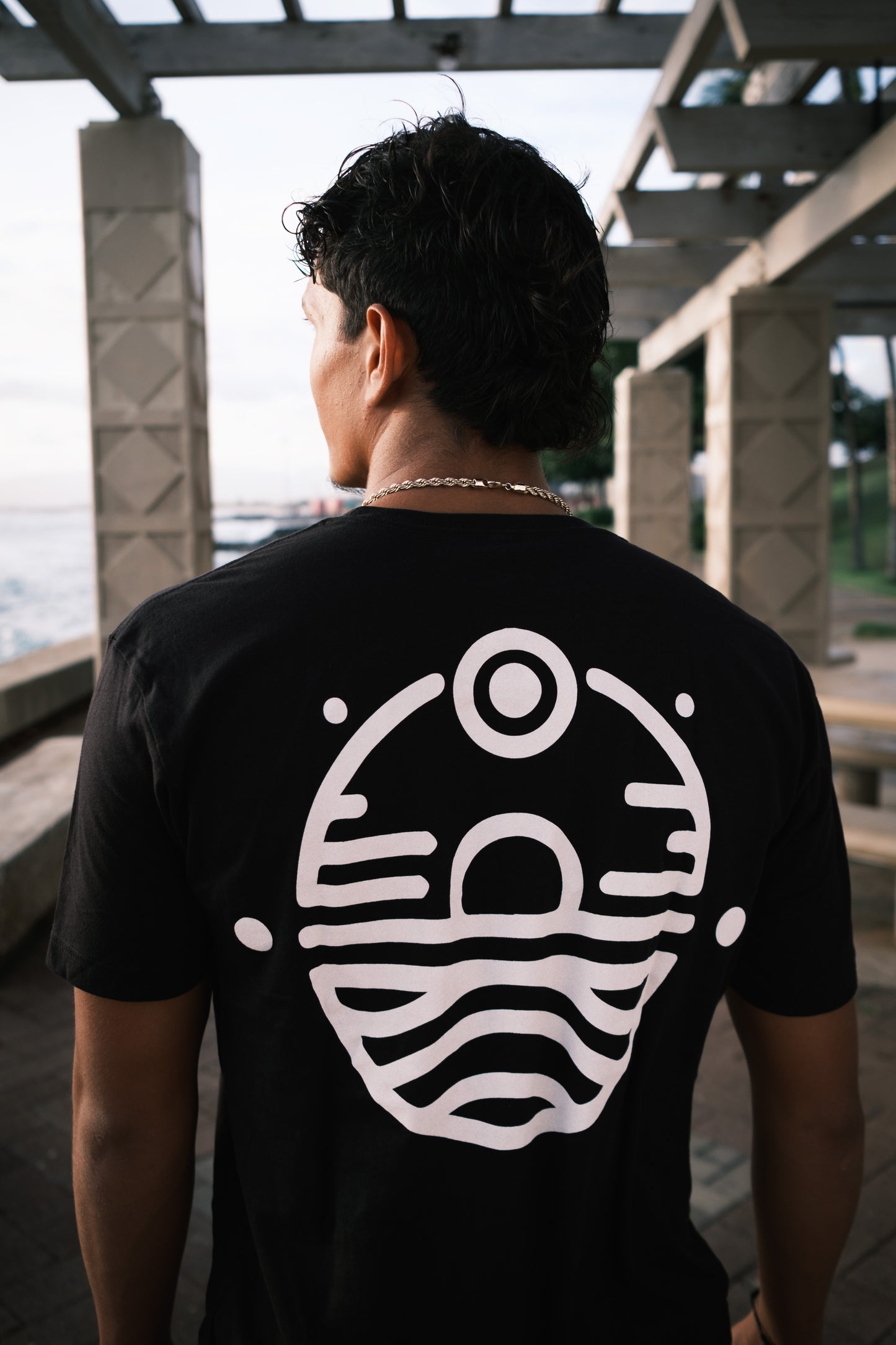 Classic Band Tee - White on Black