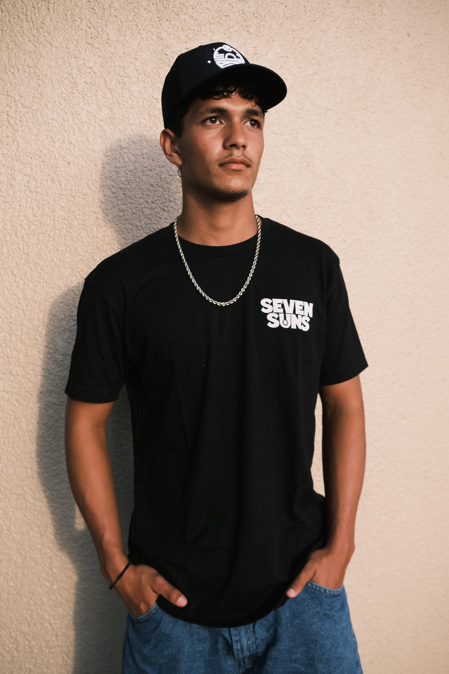 Classic Band Tee - White on Black