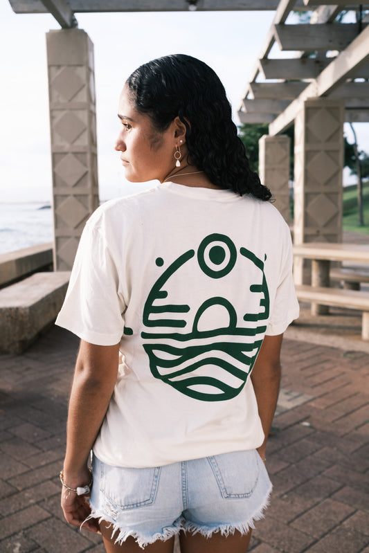 Classic Colorway Band Tee - Green on Sand