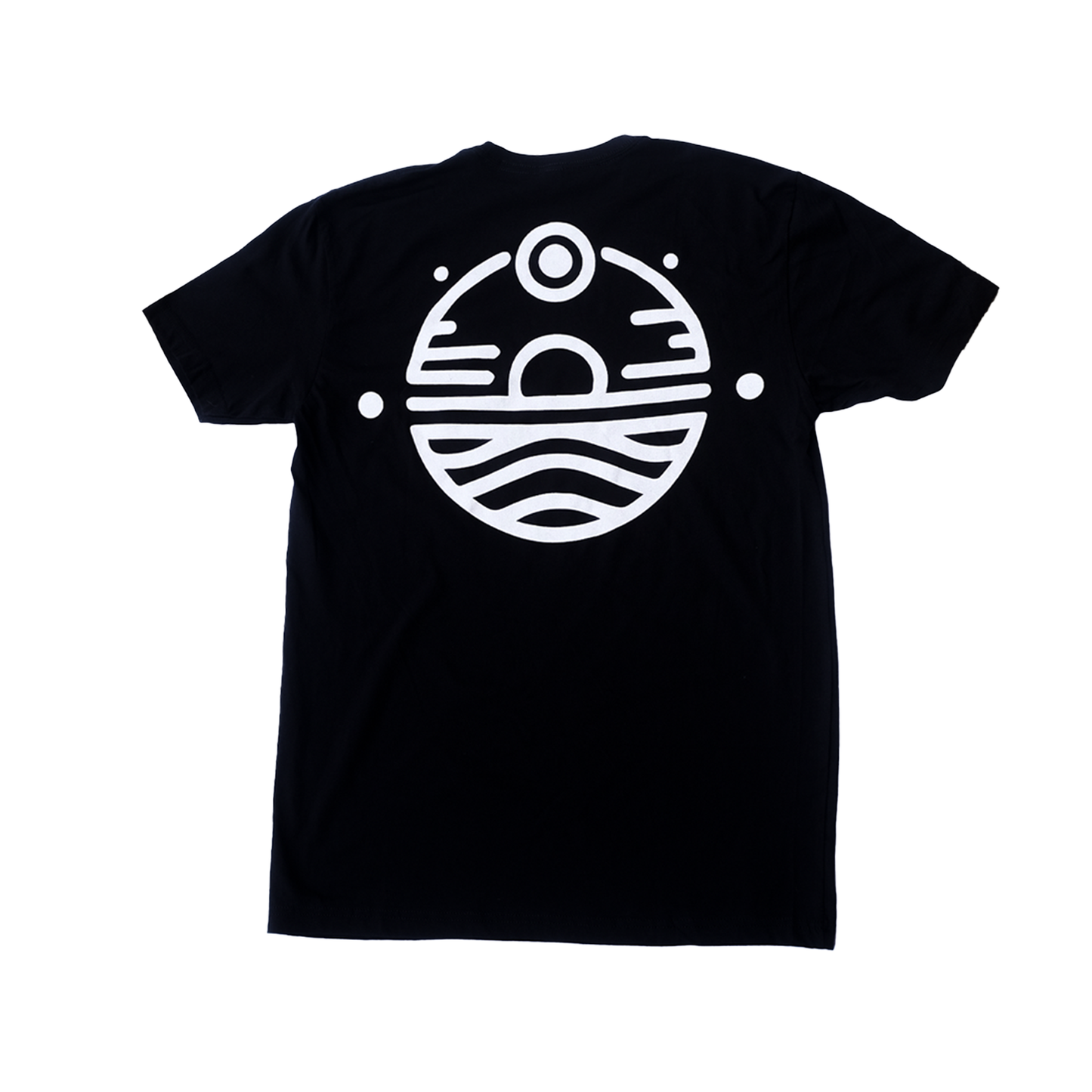 Classic White Seven Suns Logo on Black T-shirt